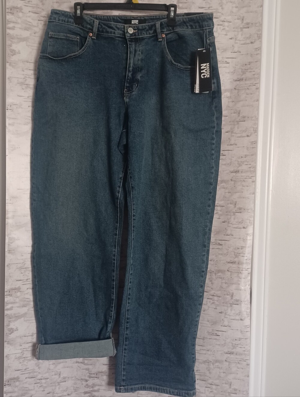 Madden Nyc Cuffed Barrel Jeans Sz 18